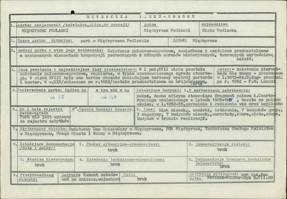 EP - Ewidencja parkowa, skan nr 6