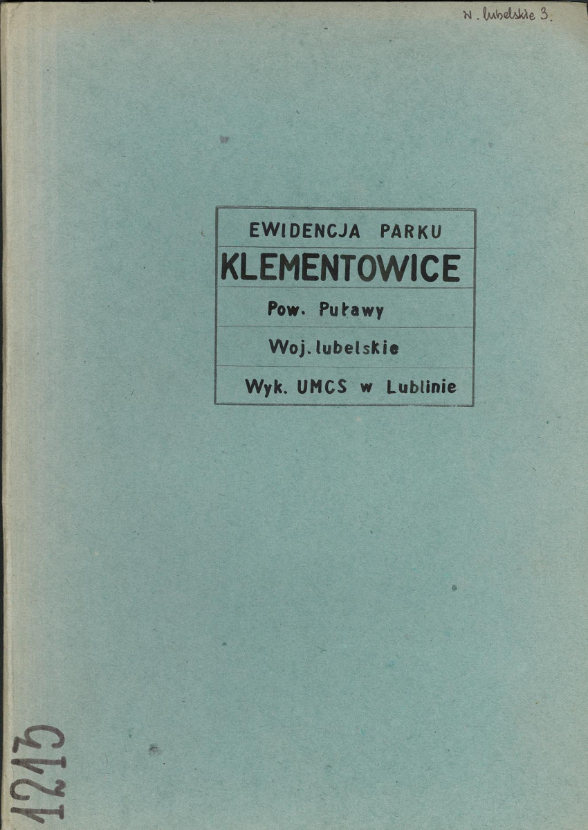 EP - Ewidencja parkowa, skan nr 1