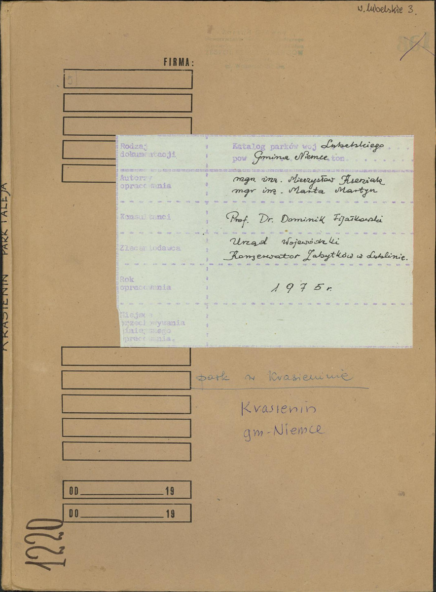 EP - Ewidencja parkowa, skan nr 1