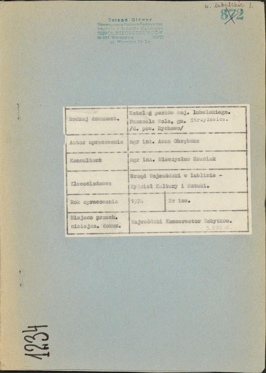 EP - Ewidencja parkowa, skan nr 1