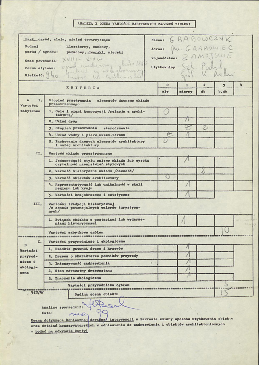 EP - Ewidencja parkowa, skan nr 3