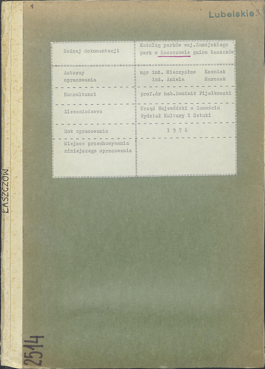 EP - Ewidencja parkowa, skan nr 1