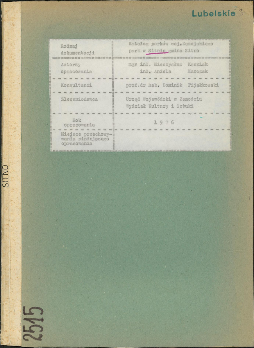 EP - Ewidencja parkowa, skan nr 1