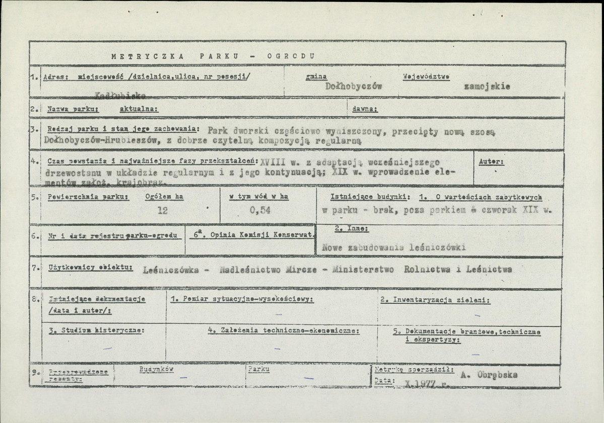 EP - Ewidencja parkowa, skan nr 6