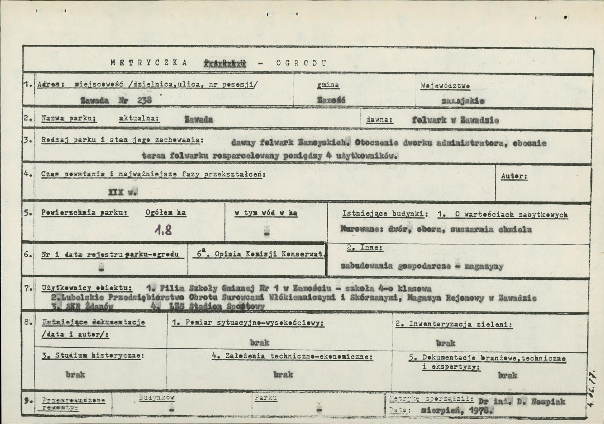 EP - Ewidencja parkowa, skan nr 6