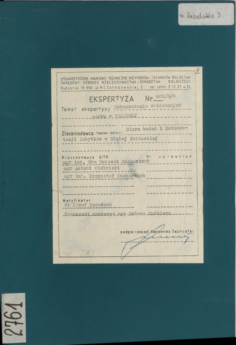 EP - Ewidencja parkowa, skan nr 1