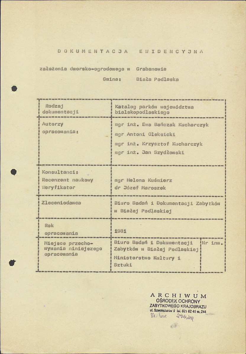 EP - Ewidencja parkowa, skan nr 4