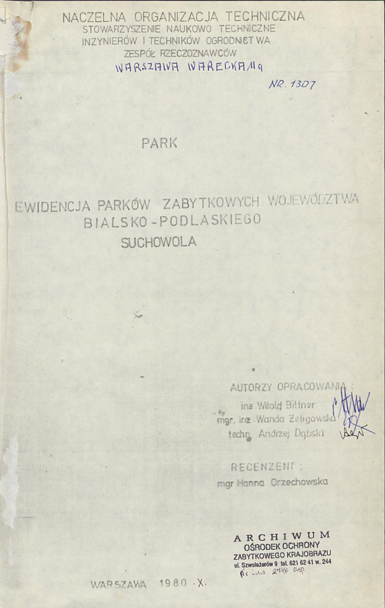 EP - Ewidencja parkowa, skan nr 4