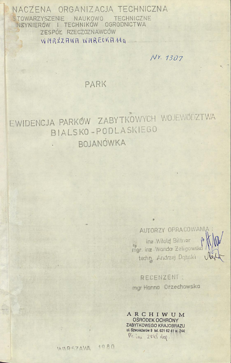 Ewidencja parkowa, skan nr 4