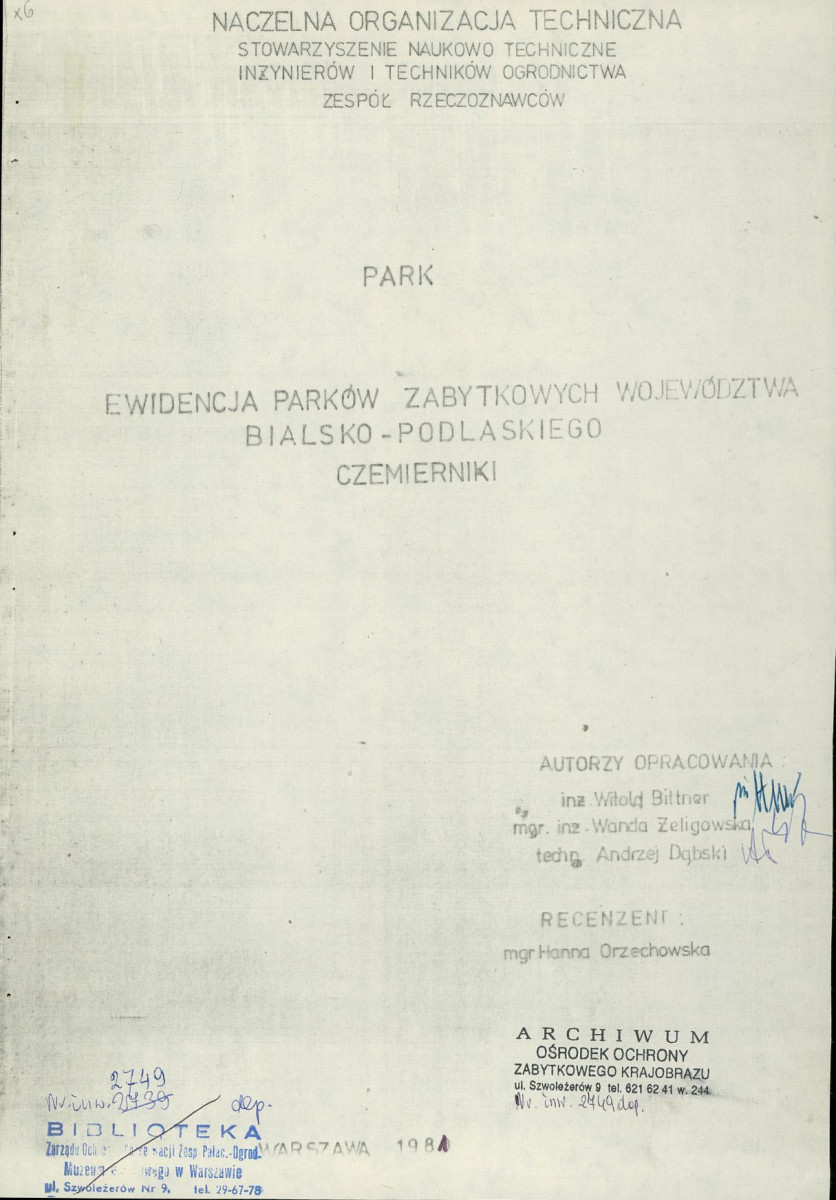 Ewidencja parkowa, skan nr 3