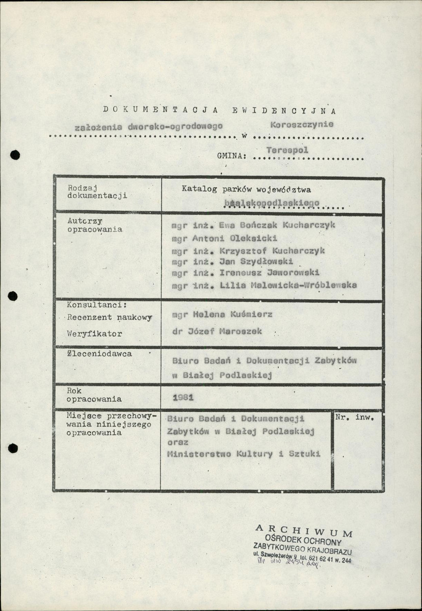EP - Ewidencja parkowa, skan nr 4