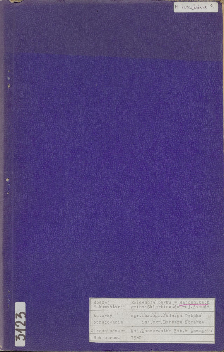 EP - Ewidencja parkowa, skan nr 1