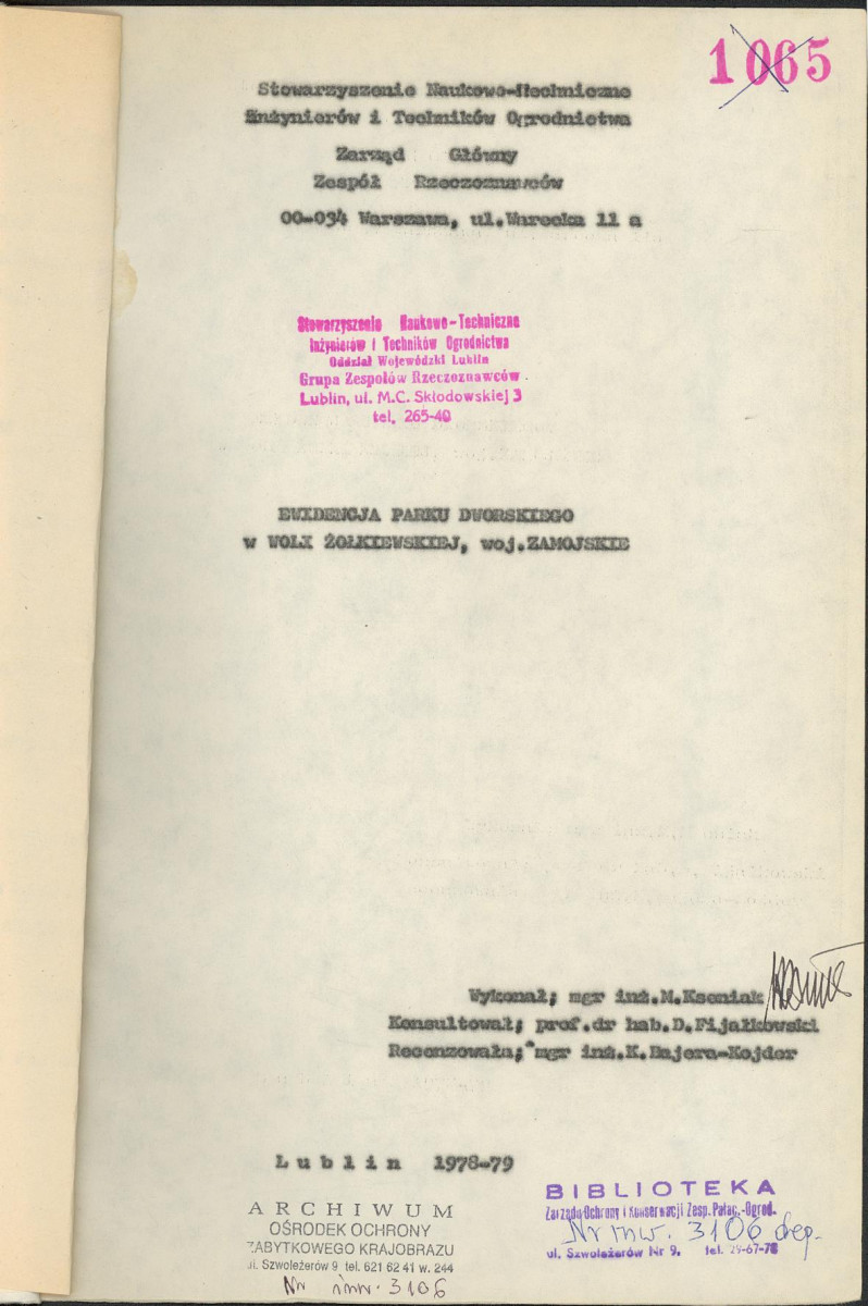EP - Ewidencja parkowa, skan nr 5