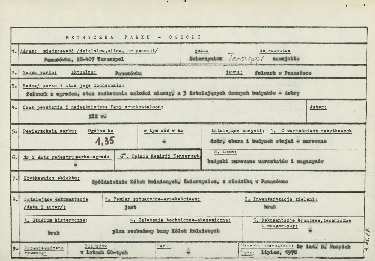 Ewidencja parkowa, skan nr 6