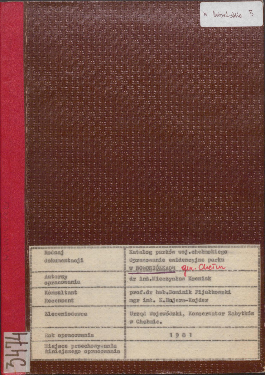 EP - Ewidencja parkowa, skan nr 1