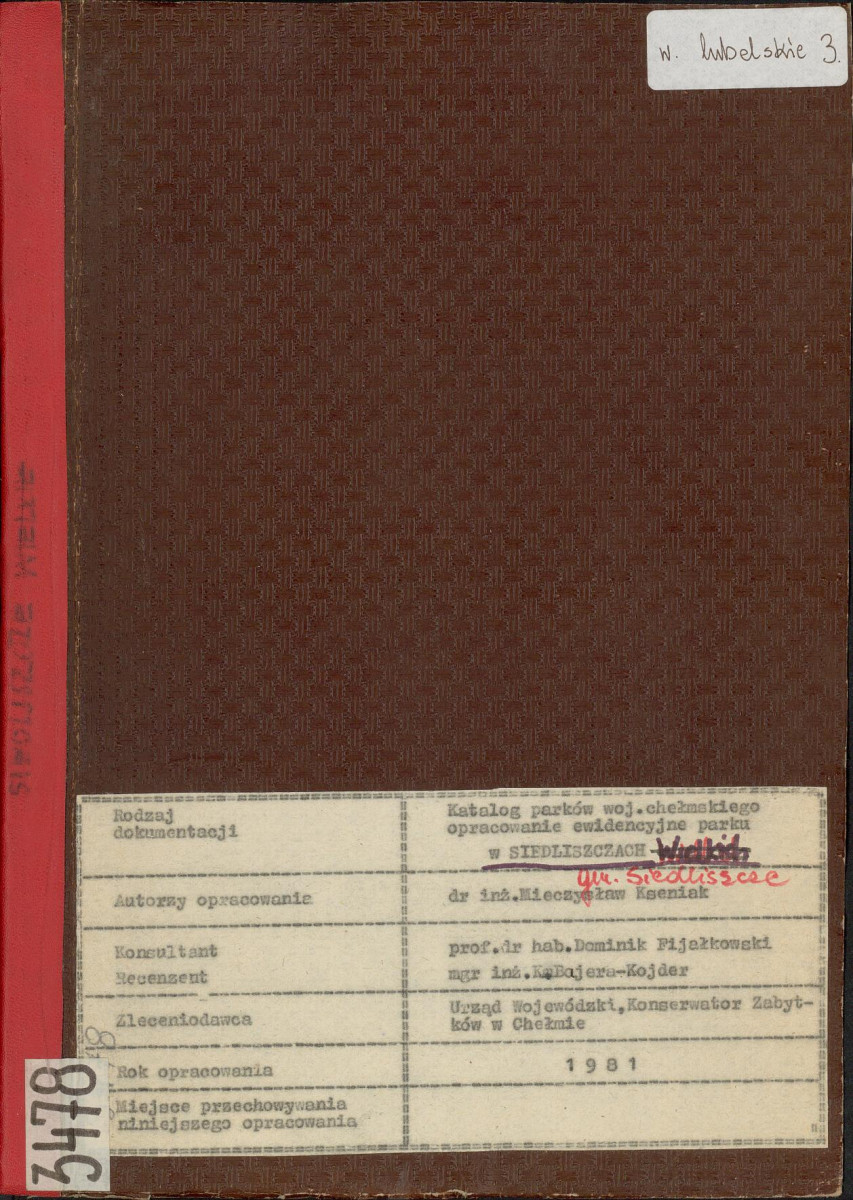 EP - Ewidencja parkowa, skan nr 1