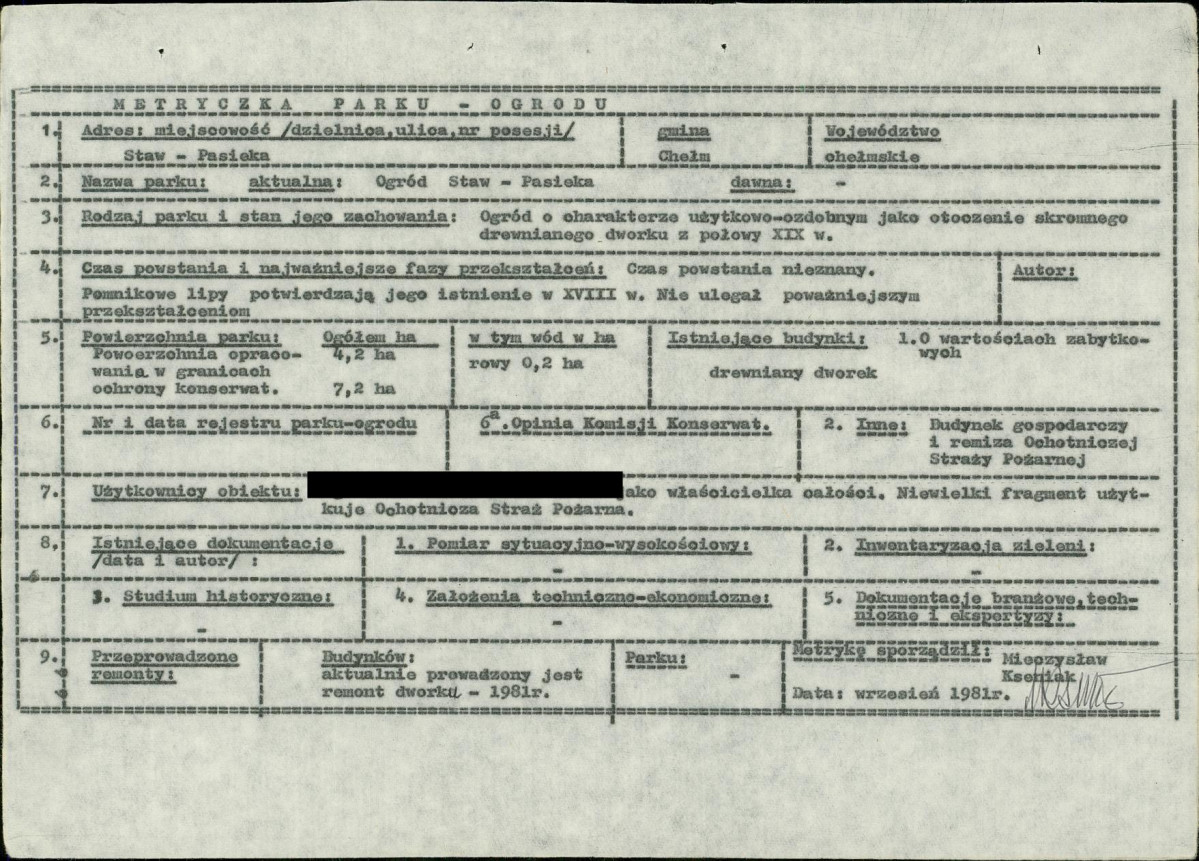 EP - Ewidencja parkowa, skan nr 8