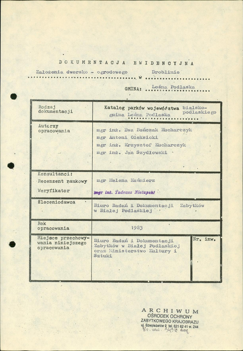 EP - Ewidencja parkowa, skan nr 5