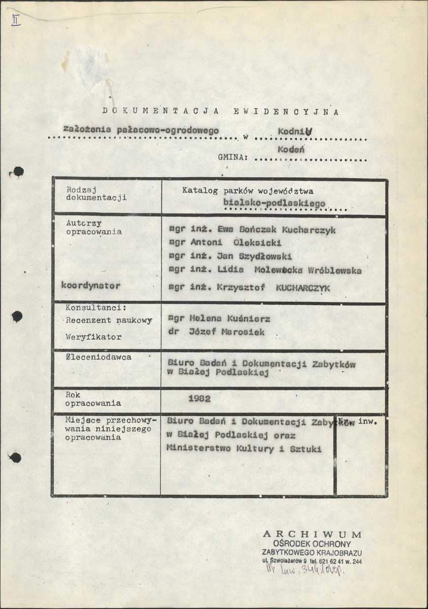 EP - Ewidencja parkowa, skan nr 4