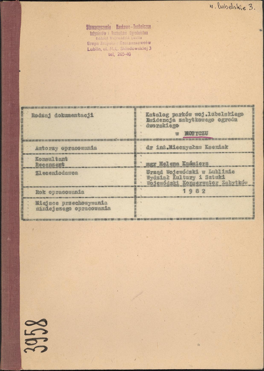 EP - Ewidencja parkowa, skan nr 1