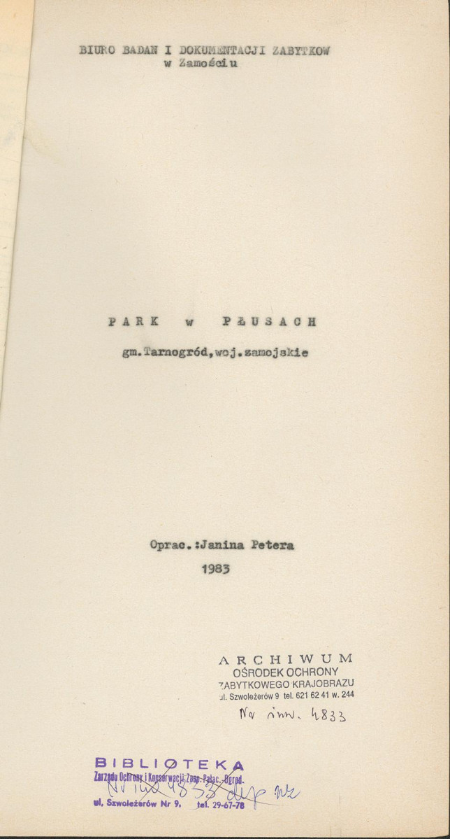 EP - Ewidencja parkowa, skan nr 5