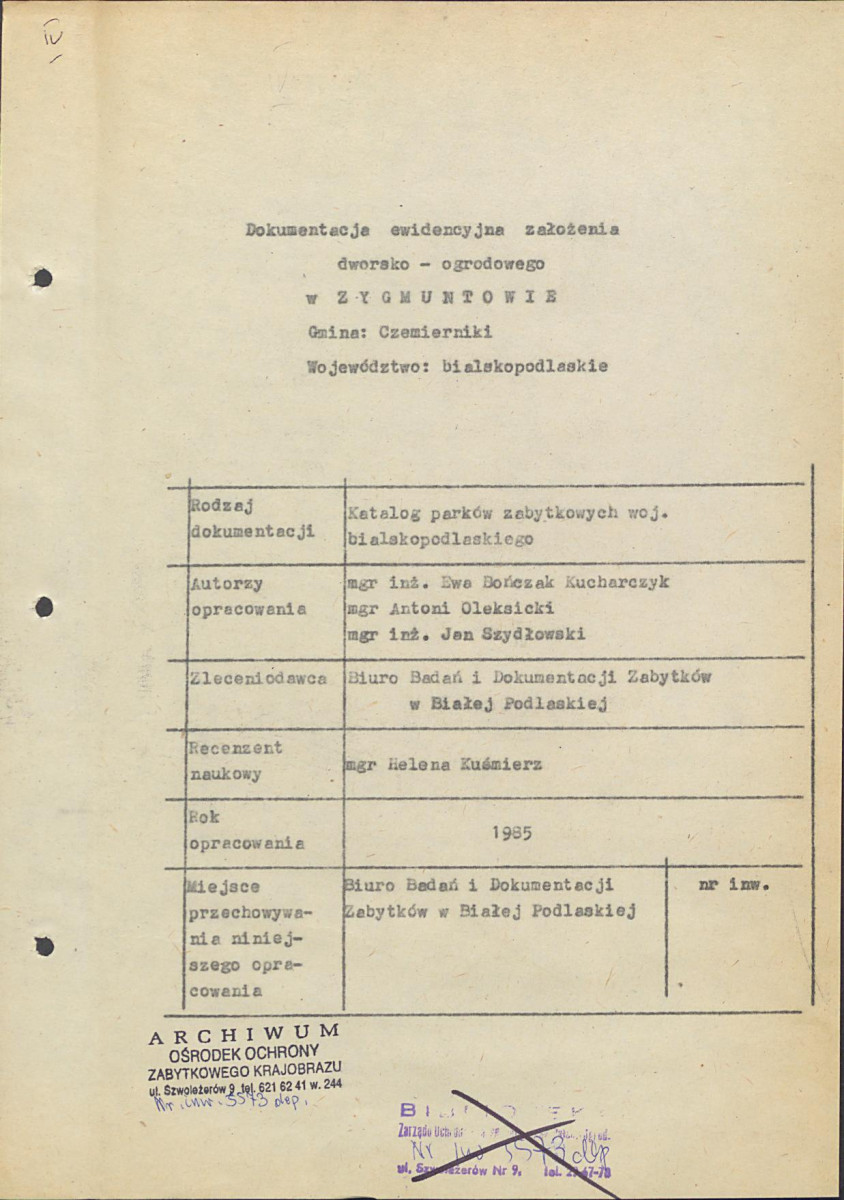 EP - Ewidencja parkowa, skan nr 4