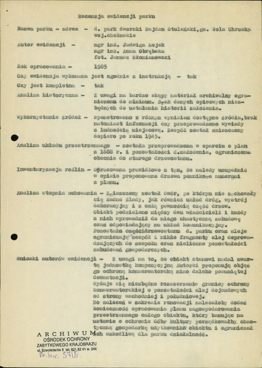 EP - Ewidencja parkowa, skan nr 4