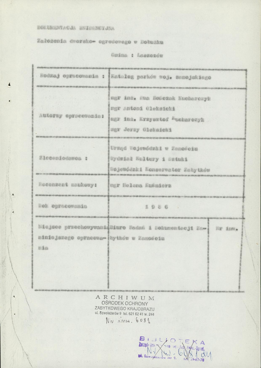 EP - Ewidencja parkowa, skan nr 5