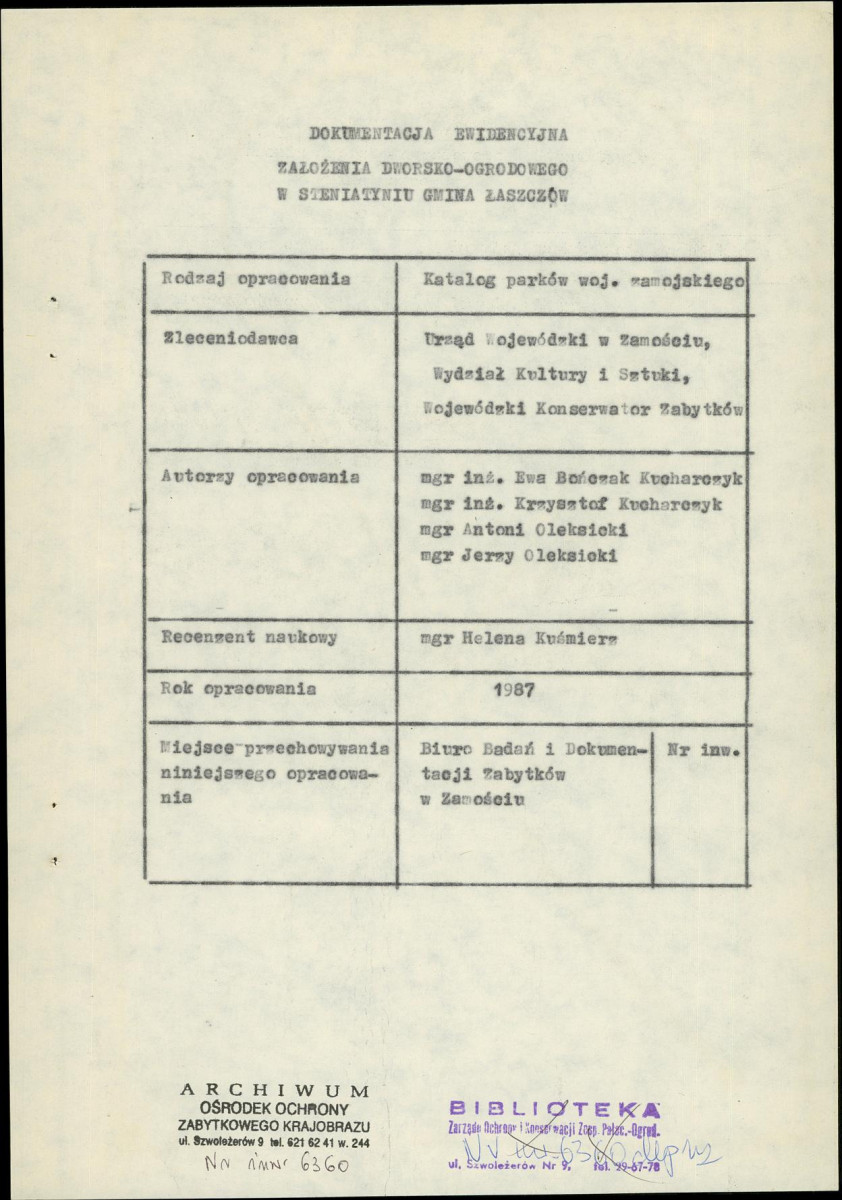 EP - Ewidencja parkowa, skan nr 5