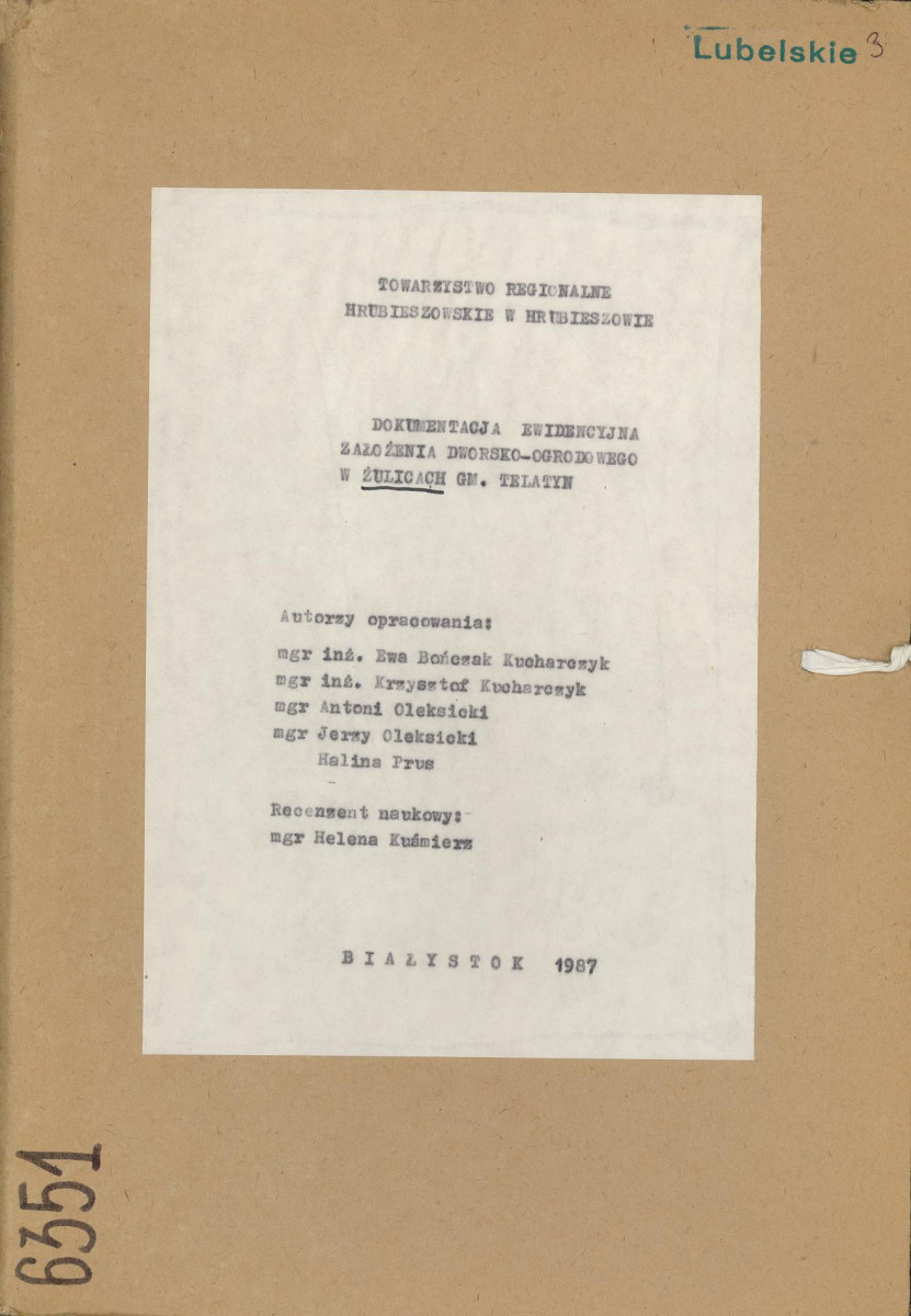 EP - Ewidencja parkowa, skan nr 1