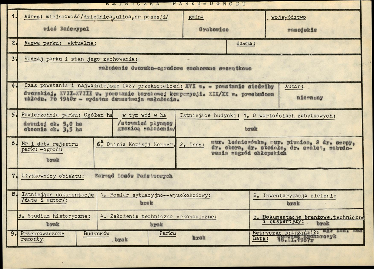 EP - Ewidencja parkowa, skan nr 6