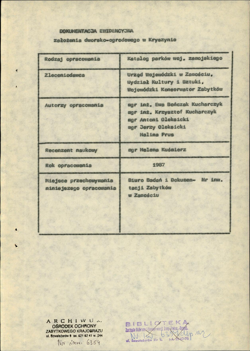 EP - Ewidencja parkowa, skan nr 5