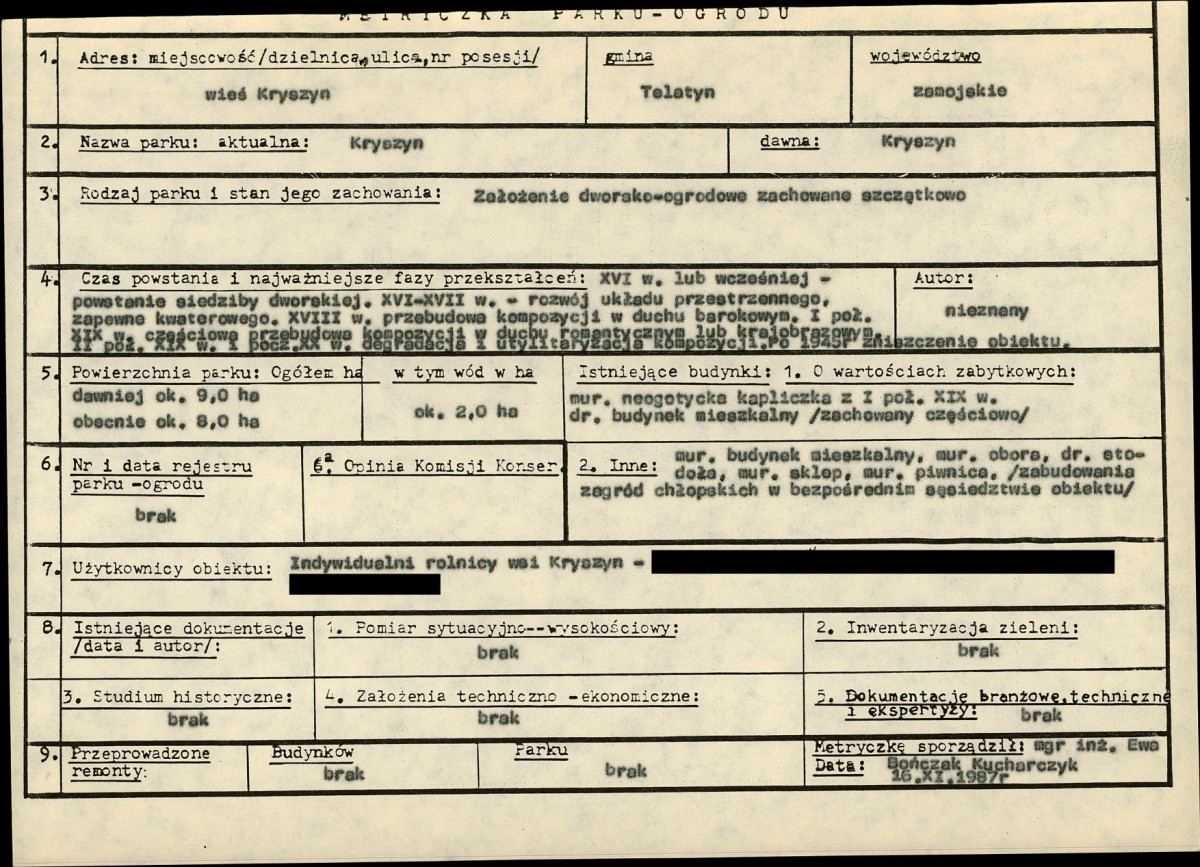 EP - Ewidencja parkowa, skan nr 6