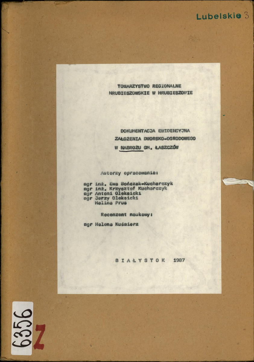 EP - Ewidencja parkowa, skan nr 1