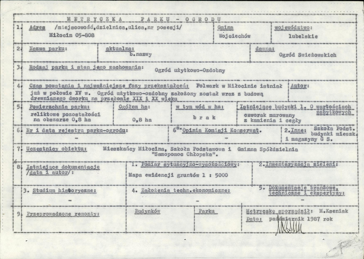 EP - Ewidencja parkowa, skan nr 9