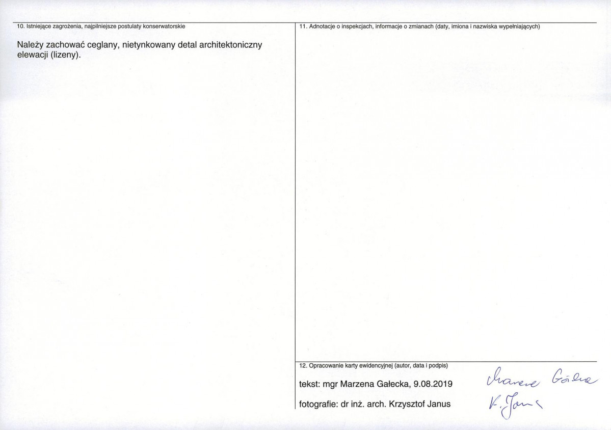 Karta obiektu niewpisanego do rejestru, skan nr 2