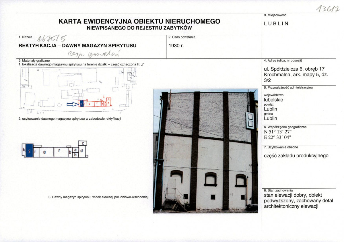 Karta obiektu niewpisanego do rejestru, skan nr 1