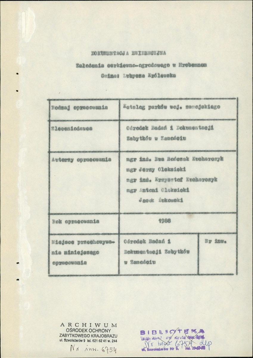 Ewidencja parkowa, skan nr 4