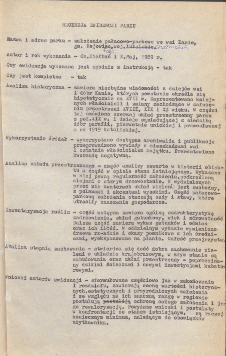 EP - Ewidencja parkowa, skan nr 4
