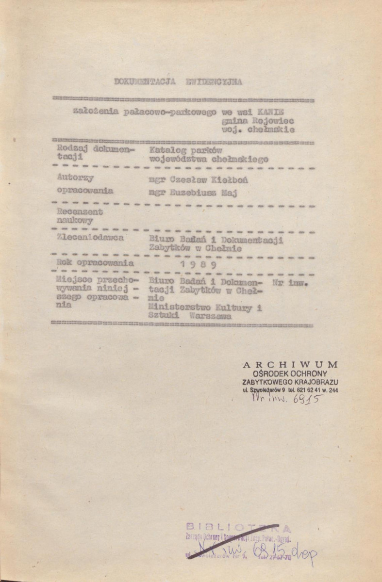 EP - Ewidencja parkowa, skan nr 6