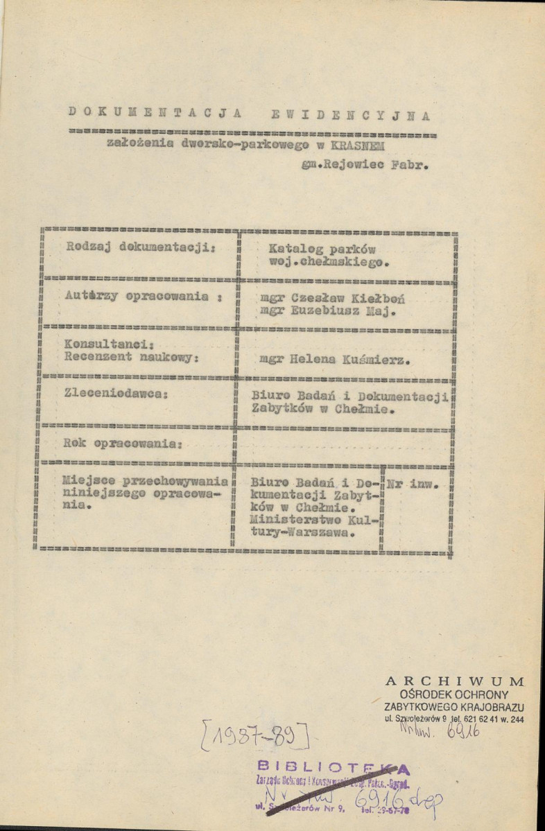 EP - Ewidencja parkowa, skan nr 5