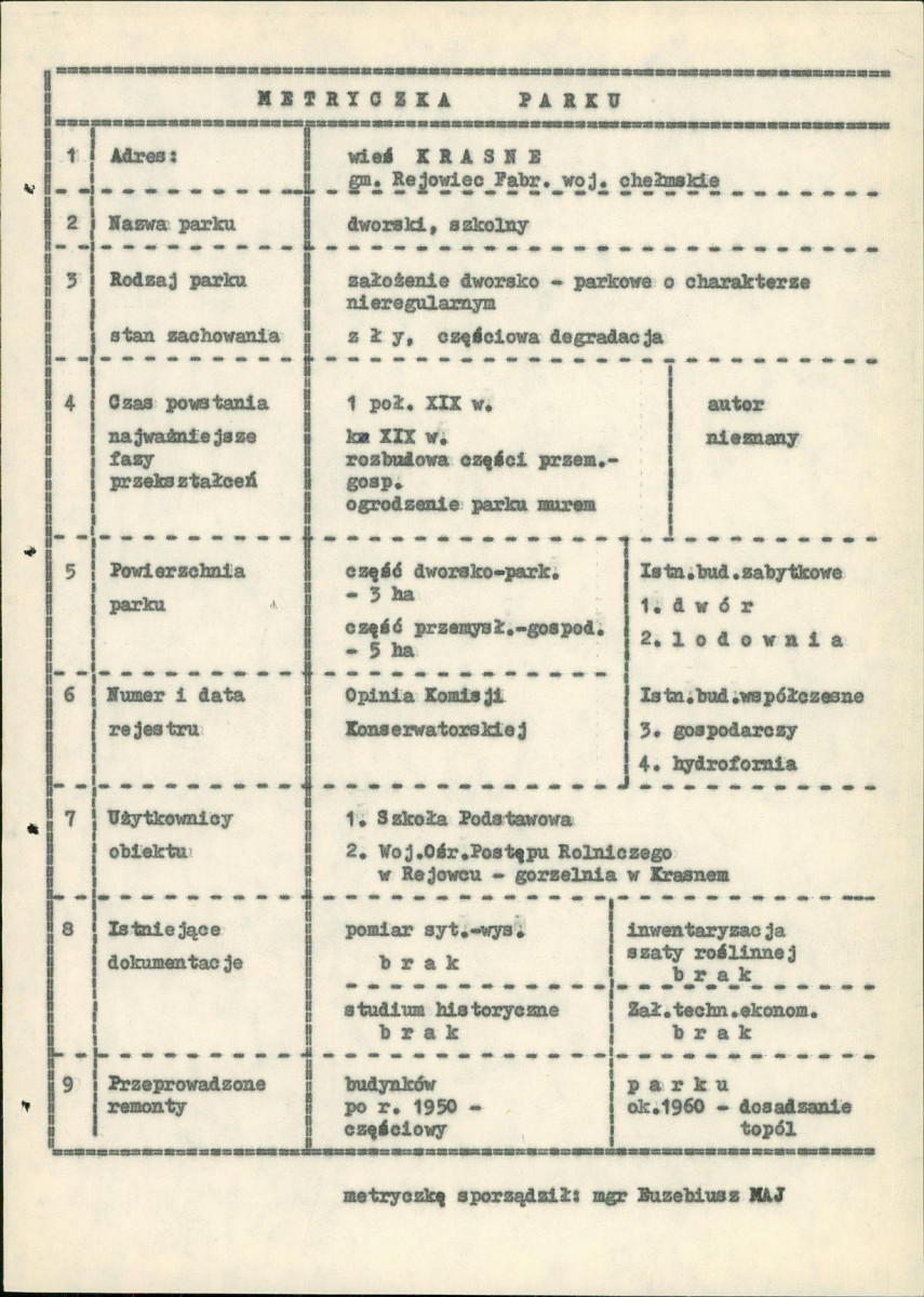 EP - Ewidencja parkowa, skan nr 7