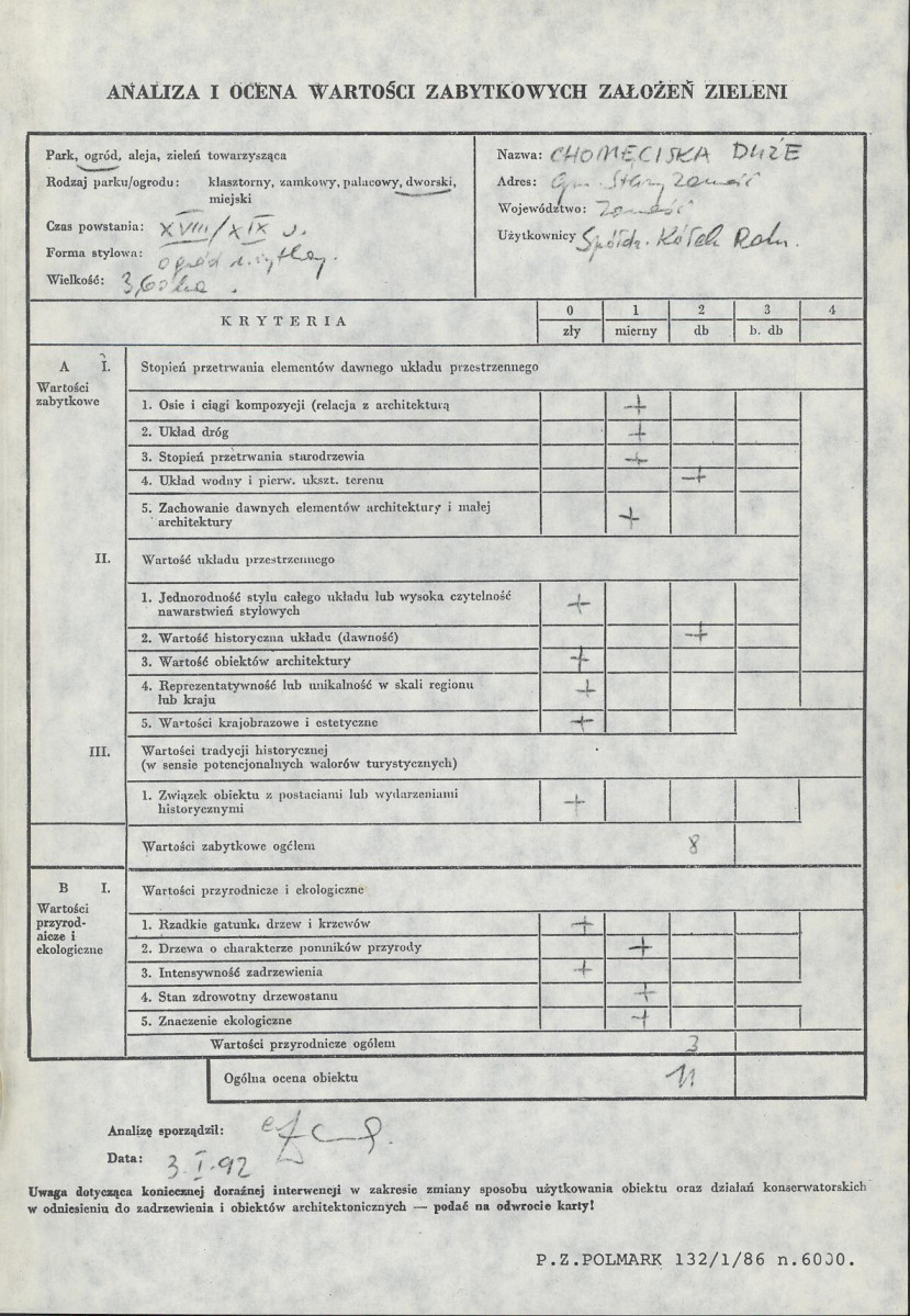 EP - Ewidencja parkowa, skan nr 3