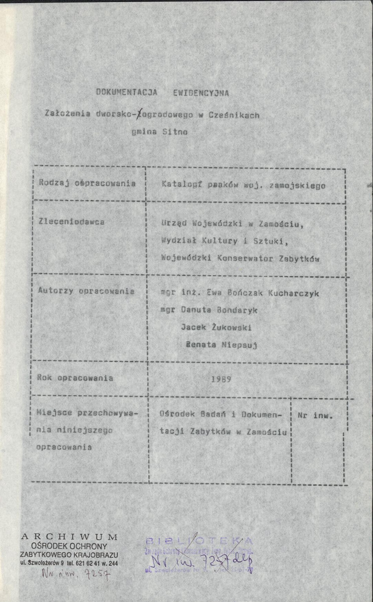 EP - Ewidencja parkowa, skan nr 4