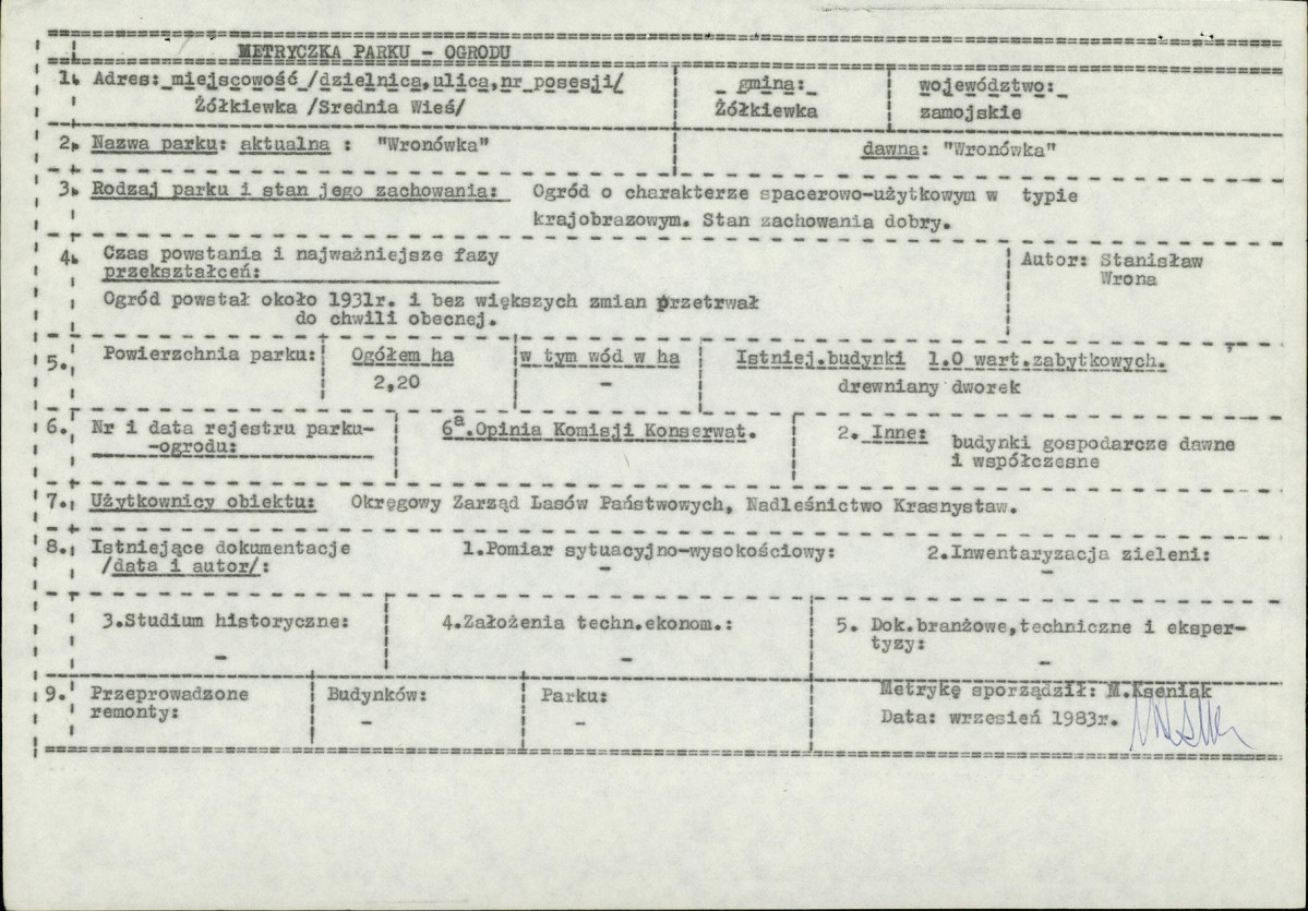 EP - Ewidencja parkowa, skan nr 8