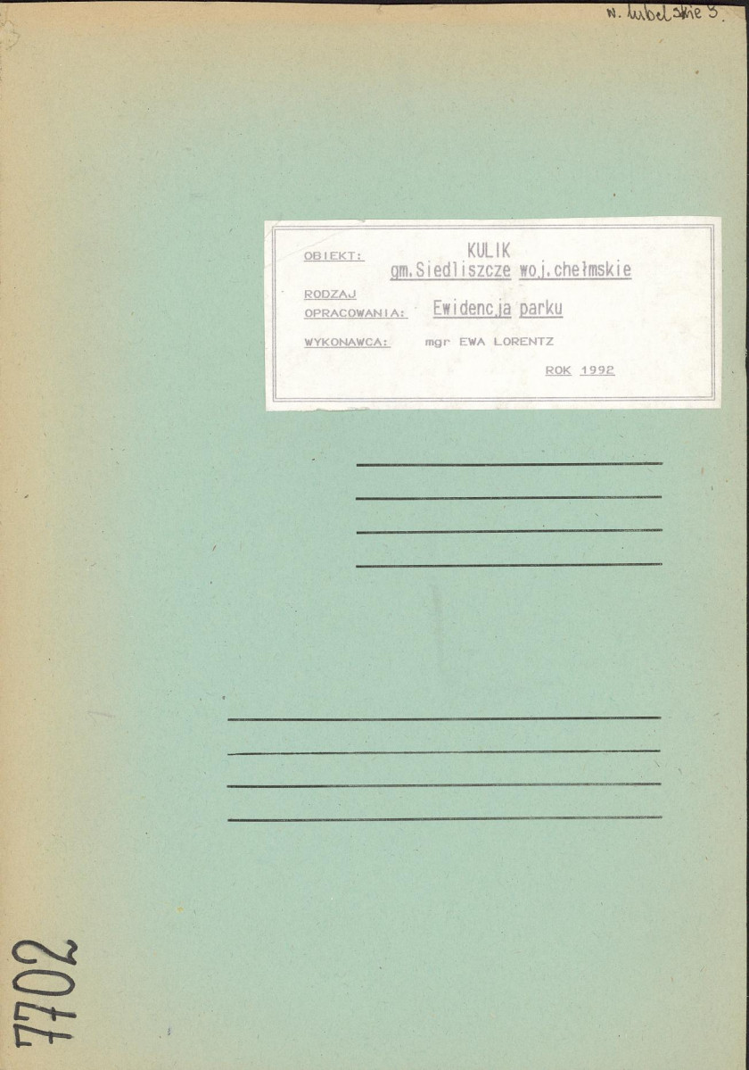 EP - Ewidencja parkowa, skan nr 1