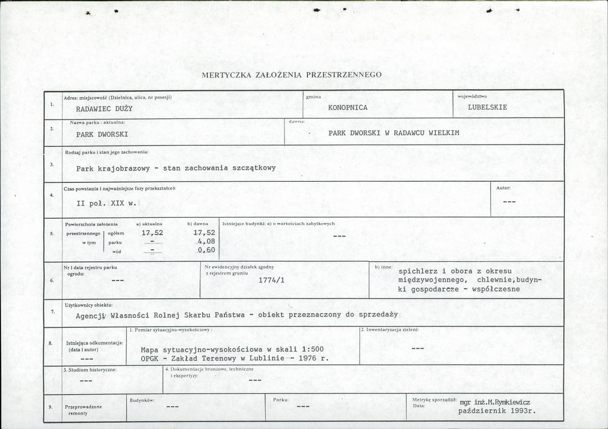 EP - Ewidencja parkowa, skan nr 5