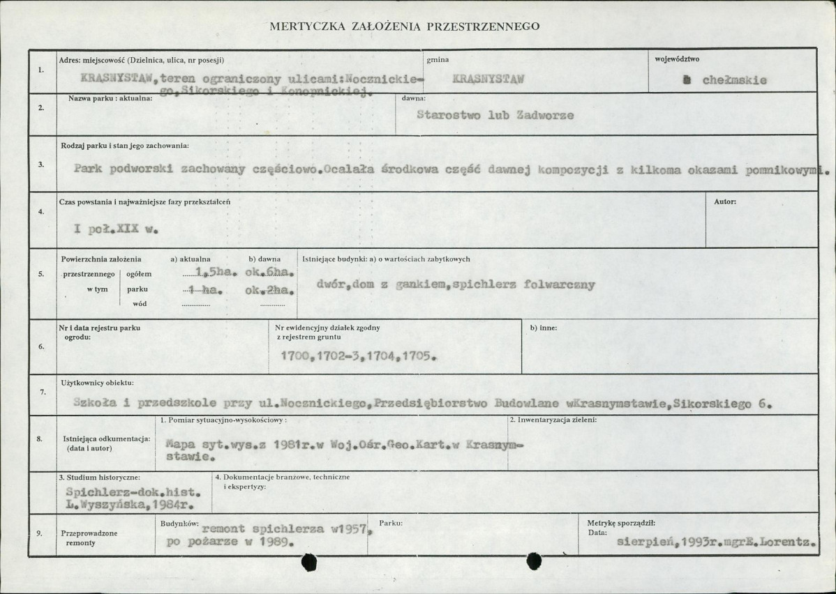 Ewidencja parkowa, skan nr 4