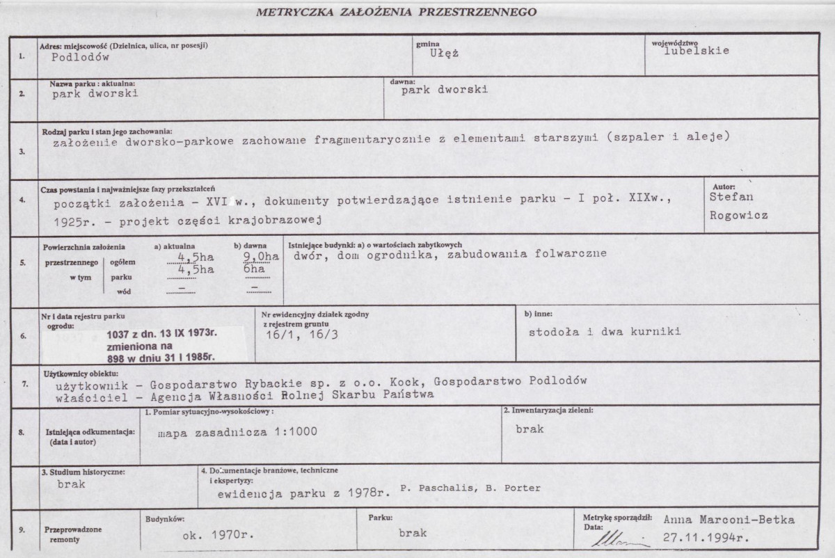 Ewidencja parkowa, skan nr 7