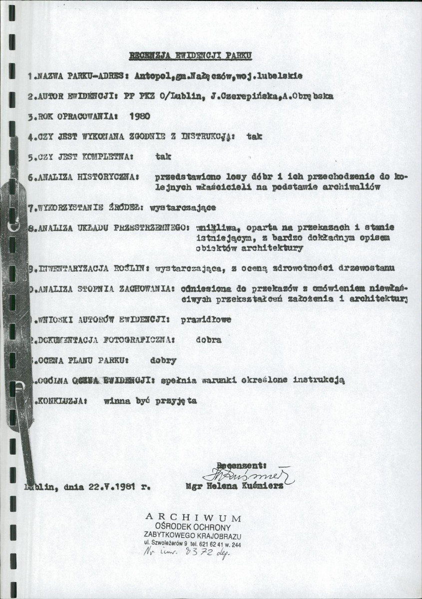 Ewidencja parkowa, skan nr 2